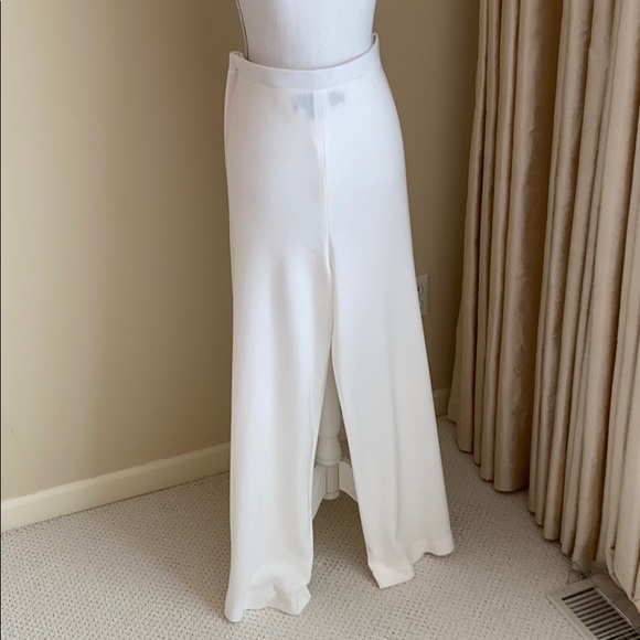 Misook Knit White Wide Leg Pantox 